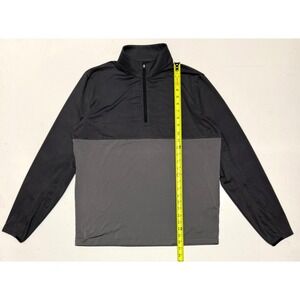 Dunning Golf Mens Quarter Zip Pullover Charcoal Grey Herringbone Size M RN165394